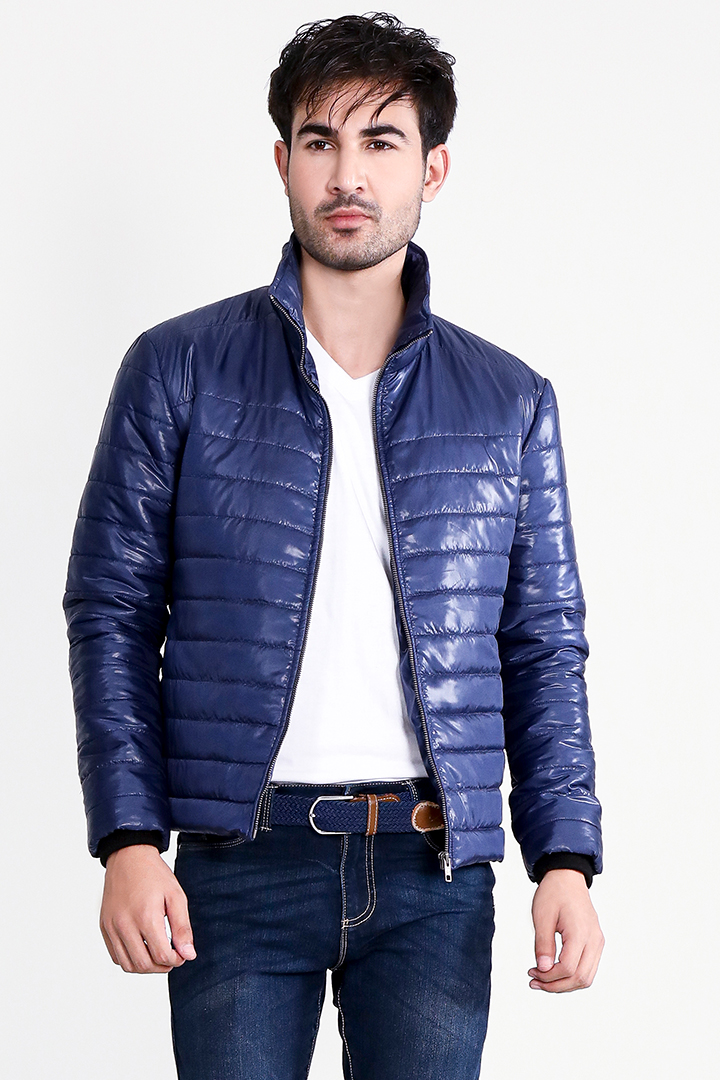Buy Sanhok Blue Nylon Comfortable Half Sleeve Puffer Jacket for Mens |  Versatile Warmth at Amazon.in
