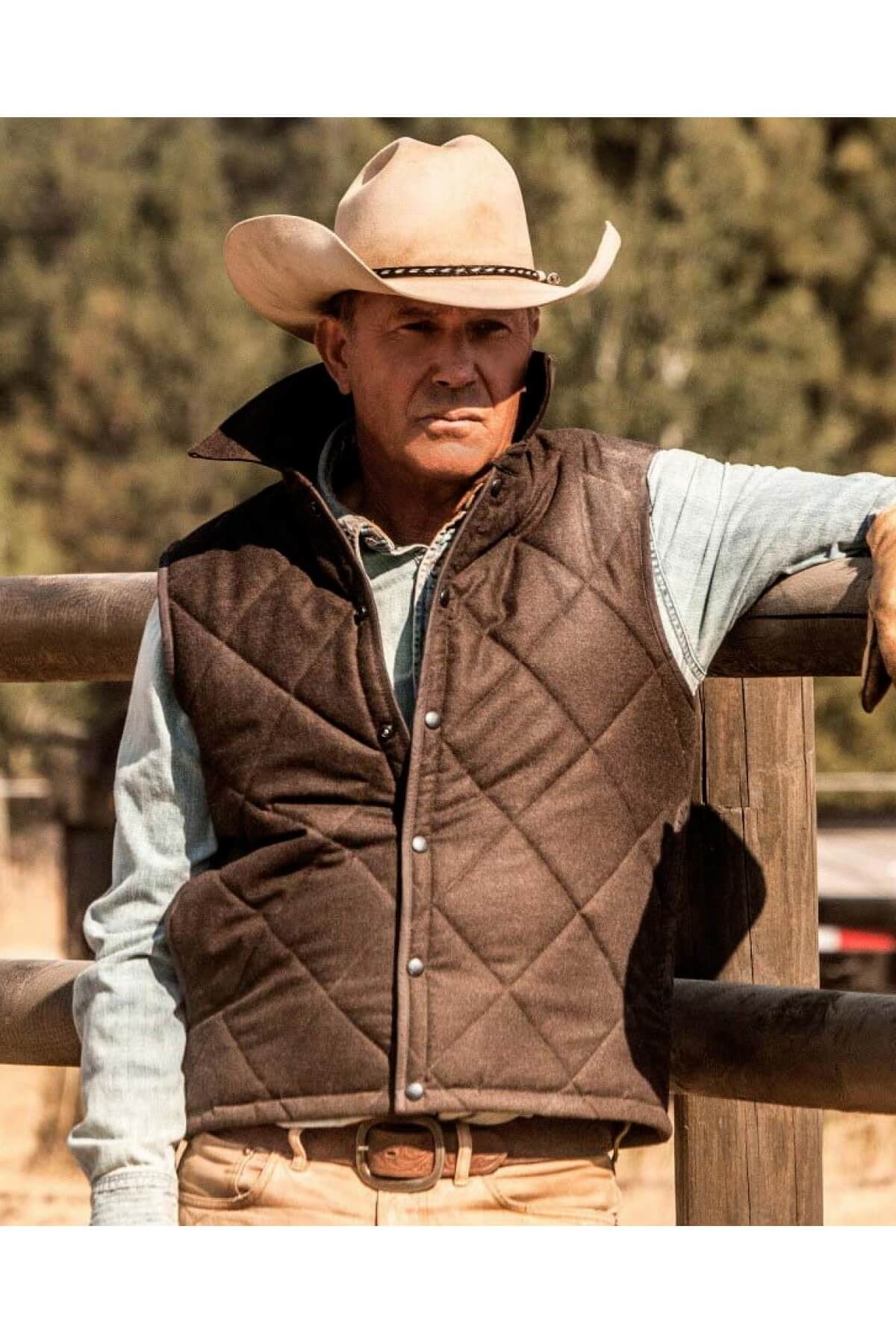 Kevin Costner Yellowstone John Dutton Vest Front