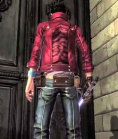 No More Heroes Red Leather Jacket Back