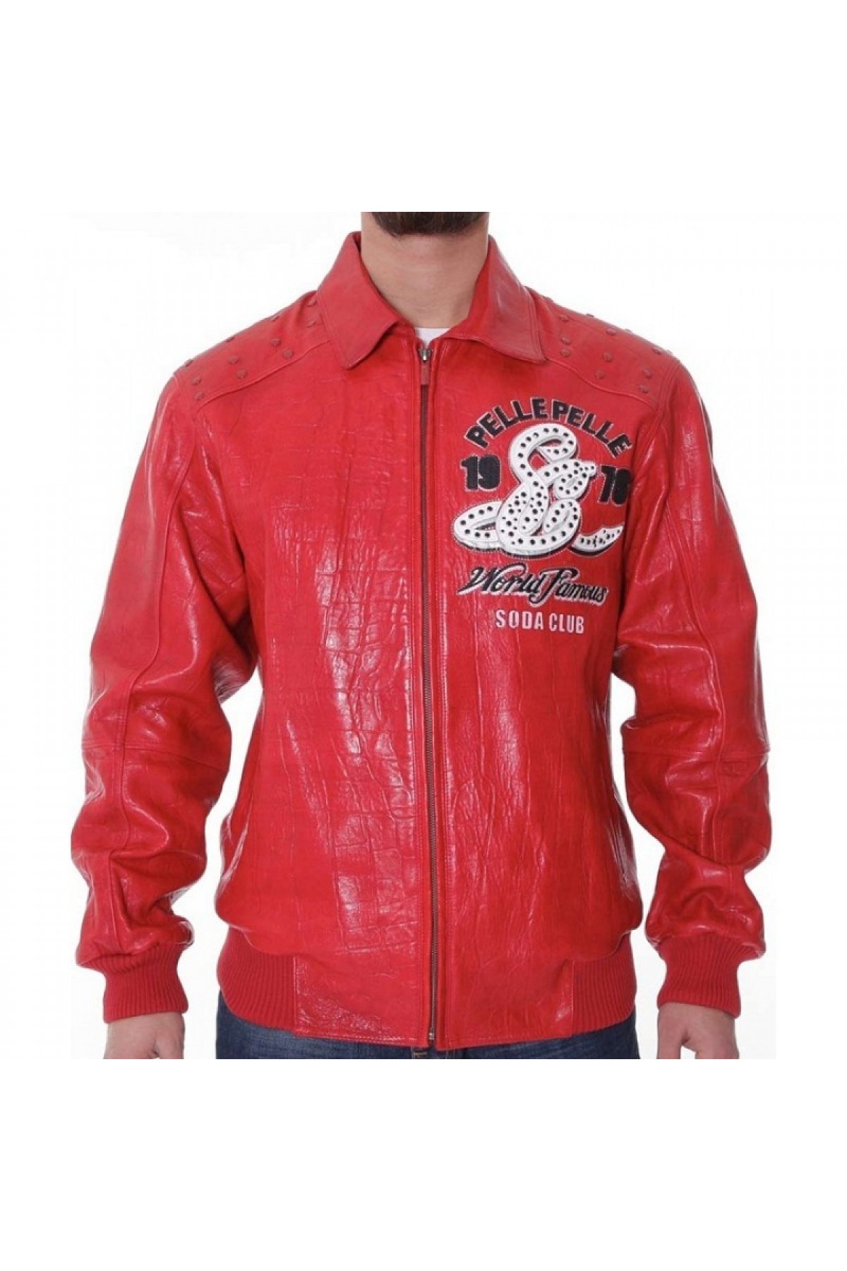 Pelle Pelle Soda Club Red Leather Jacket Front