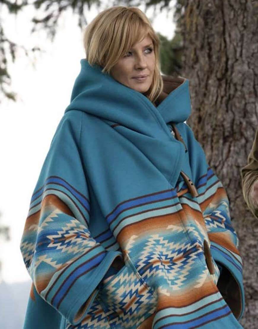 Yellowstone-Beth-Dutton-Blue-Hooded-Coat4