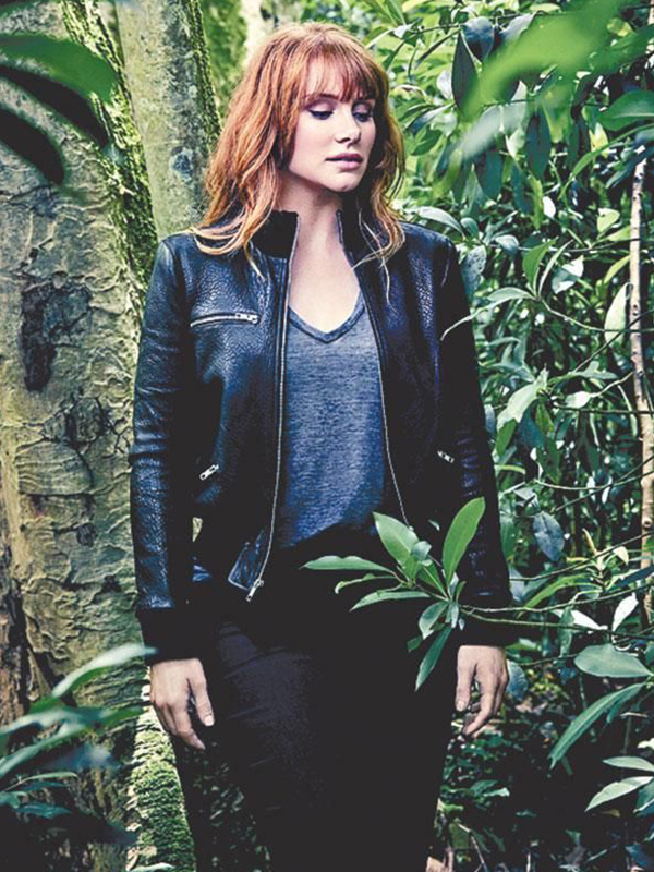 Claire-Dearing-Jurassic-World-Dominion-Black-Bomber-Leather-Jacket