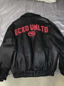 Mens Ecko Unltd Black Leather Jacket|Skinler