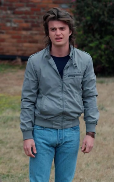 Stranger Things Steve Harrington Grey Bomber Jacket - JacketsJunction