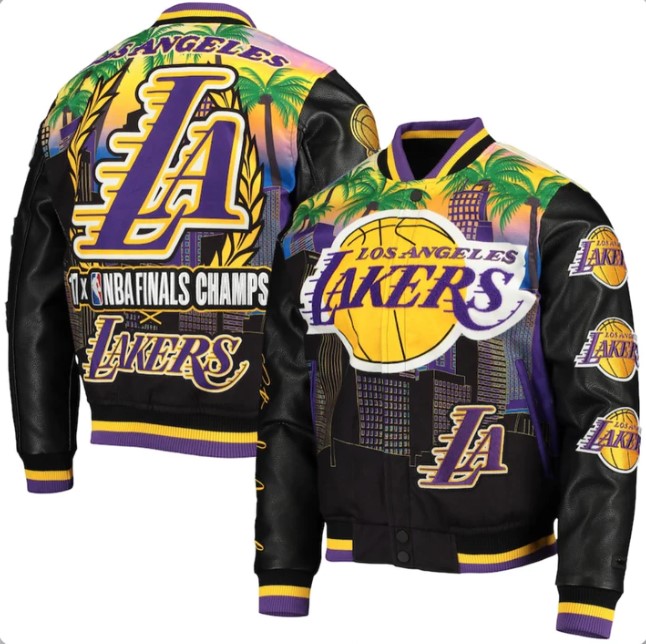Los Angeles Lakers Black Championship Jacket|Skinler