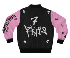 Ariana-Grande-7-Rings-Black-and-Pink-Bomber-Jacket-back