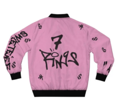 Ariana-Grande-7-Rings-Pink-Bomber-Jacket-back