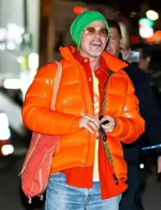 Brad-Pitt-Wolfs-Orange-Puffer-Jacket-front