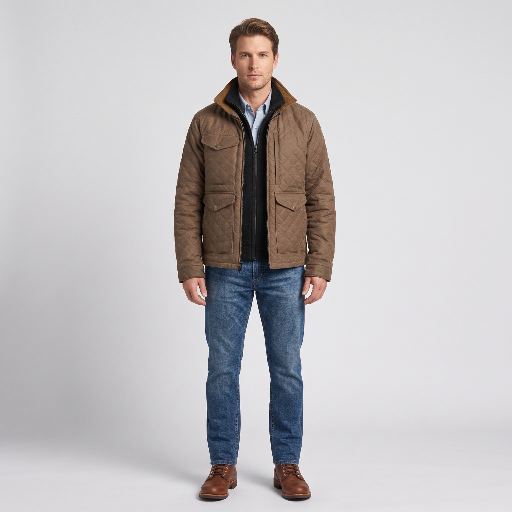 John Dutton Yellowstone Season 6 Kevin Costner Brown Quilted Jacket