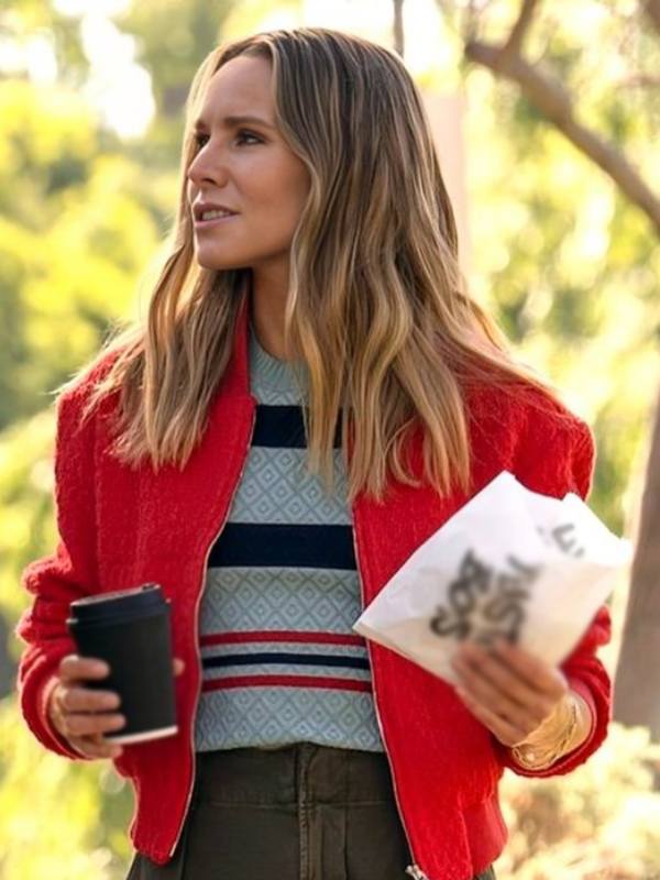 Kristen-Bell-Nobody-Wants-This-Red-Bomber-Jacket