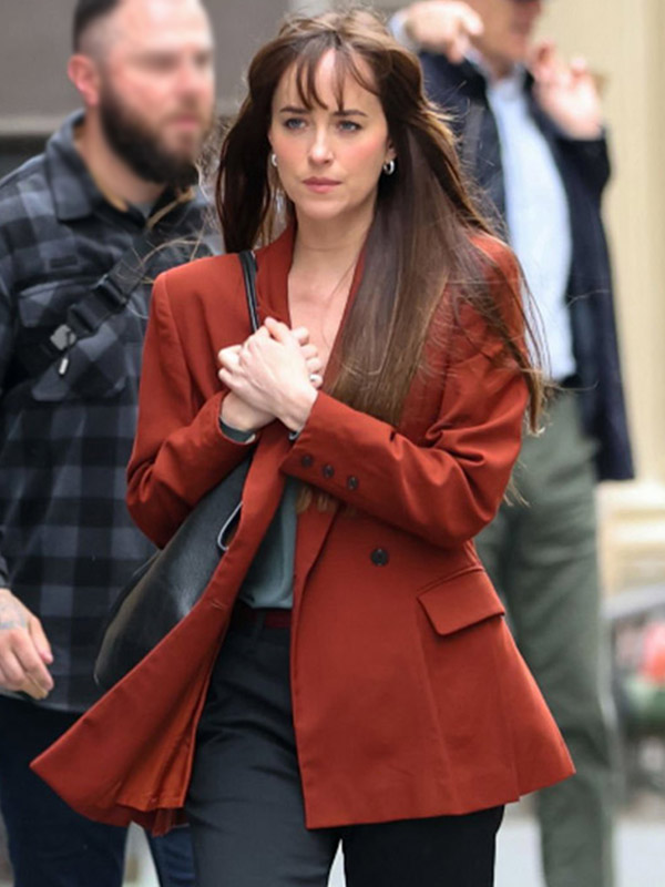 Dakota-Johnson-Materialists-Lucy-Red-Blazer