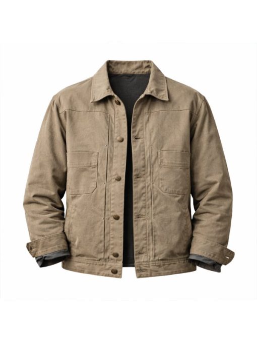 Kayce-Dutton-Marshals-2026-Luke-Grimes-Brown-Cotton-Jacket-front