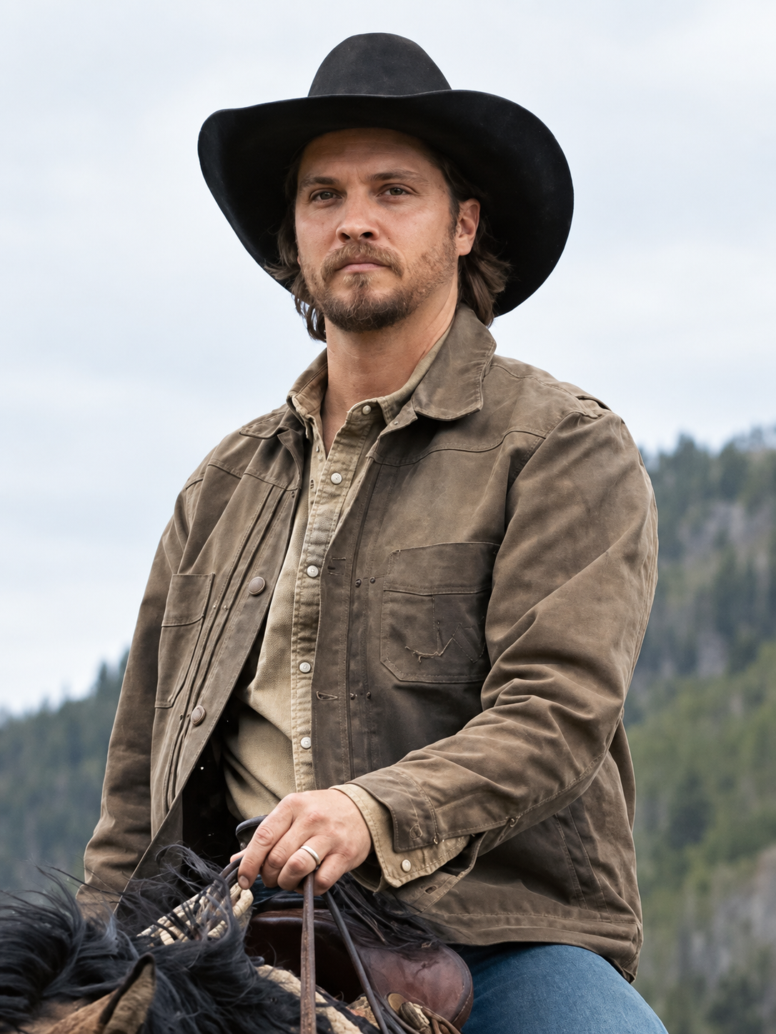 Kayce-Dutton-Marshals-2026-Luke-Grimes-Brown-Cotton-Jacket